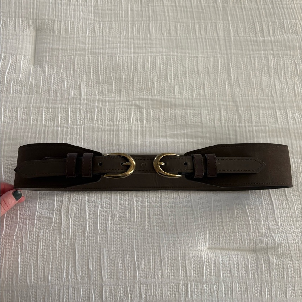 Target Dark Brown Belt with Gold Rings
